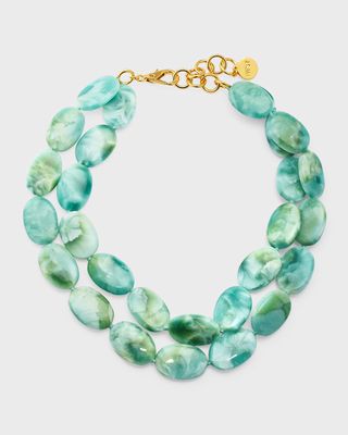 Green Moonstone Double-Strand Necklace
