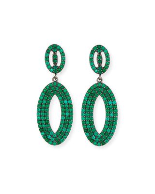 Green Onyx Loop Earrings