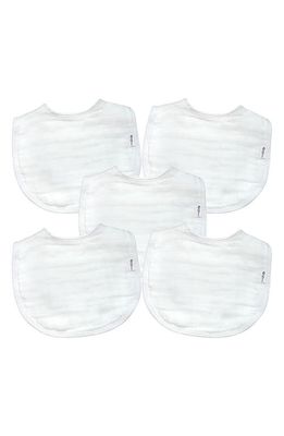 Green Sprouts 5-Pack Organic Cotton Muslin Baby Bibs in White