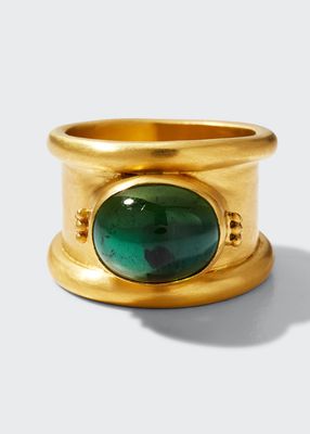 Green Tourmaline Calda Ring in 22K Gold