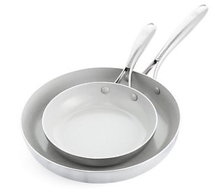 GreenLife 8" and 11" Stainless Steel Pro Frying Pan Set