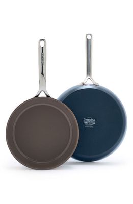 GreenPan GP5 10-Inch & 12-Inch Anodized Aluminum Ceramic Nonstick Frying Pan Set in Oxford Blue