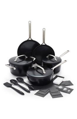 GreenPan GP5 Infinite8 Healthy Ceramic Nonstick 14-Piece Cookware Set in Black