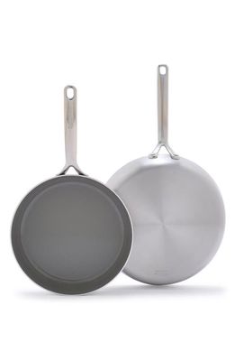 GreenPan GP5 Set of 2 Stainless Steel Nonstick Frying Pans