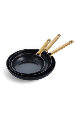 GreenPan Reserve Set of 3 Nonstick Ceramic Frying Pans in Black 