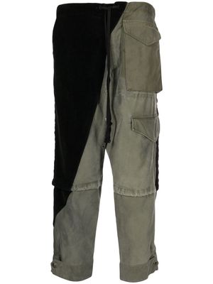 Greg Lauren Army Jacket Tux velvet trousers - Black