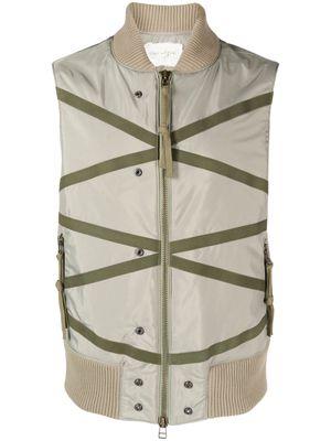 Greg Lauren Army strap-detailing vest - Green