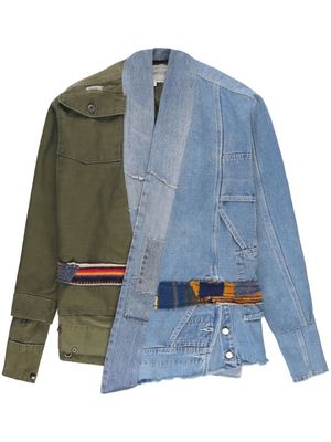 Greg Lauren asymmetric-design jacket - Blue