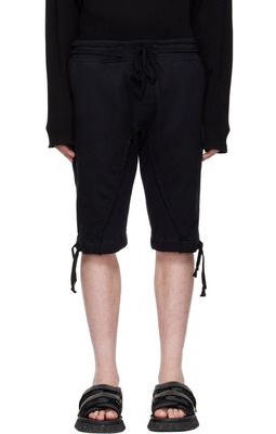 Greg Lauren Black Cotton Shorts
