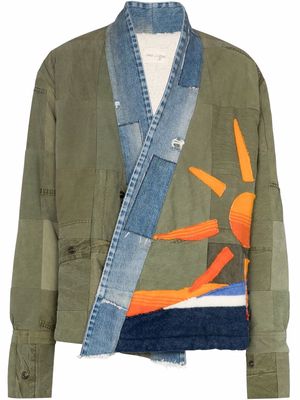 Greg Lauren Capsule Sun patchwork jacket - Green