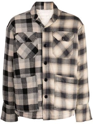 Greg Lauren check-pattern flannel shirt - Neutrals