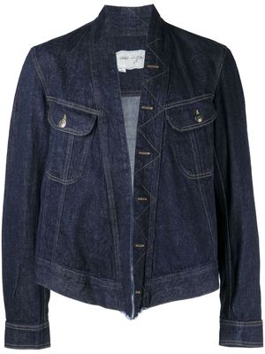 Greg Lauren contrast-stitching cotton denim jacket - Blue
