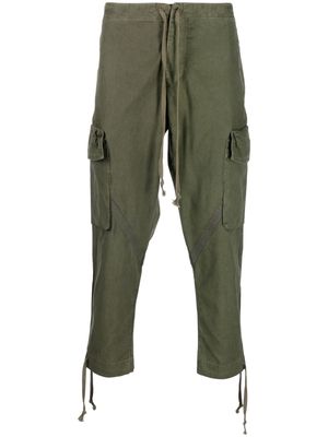 Greg Lauren cropped tapered trousers - Green