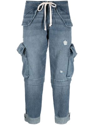 Greg Lauren detachable-leg cargo jeans - Blue