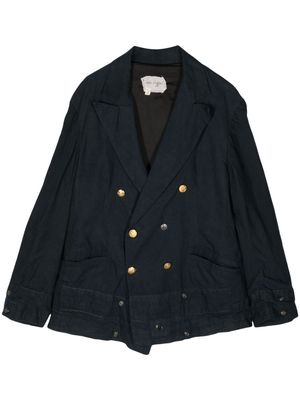 Greg Lauren double-breasted cotton blazer - Blue