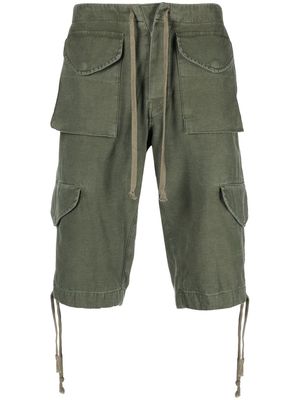 Greg Lauren drawstring cargo cotton shorts - Green