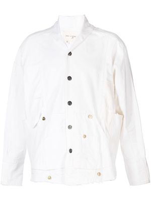 Greg Lauren fringed edge shirt - White
