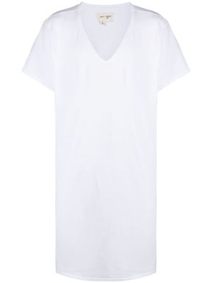 Greg Lauren knee-length V-neck T-shirt - White