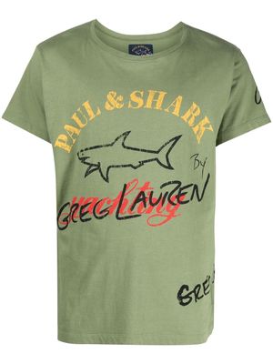 Greg Lauren logo-print cotton T-shirt - Green