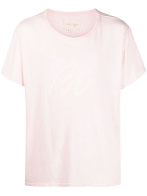 Greg Lauren logo-print cotton T-shirt - Pink