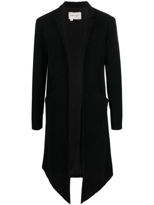Greg Lauren long-sleeve wool overcoat - Black
