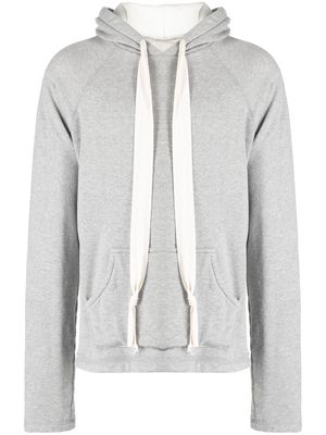 Greg Lauren mélange-effect cotton hoodie - Grey