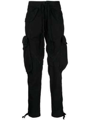 Greg Lauren mid-rise tapered-leg trousers - Black