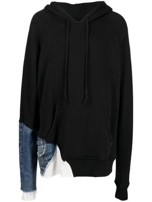 Greg Lauren Multi Fragment distressed hoodie - Black