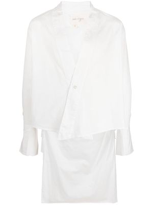 Greg Lauren oversize tuxedo-style long-sleeve shirt - White