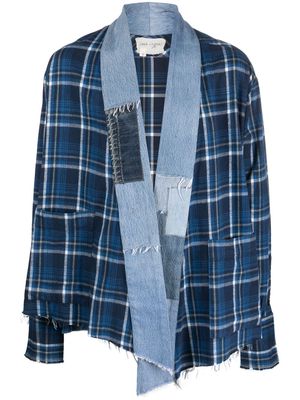 Greg Lauren patchwork-design cotton jacket - Blue
