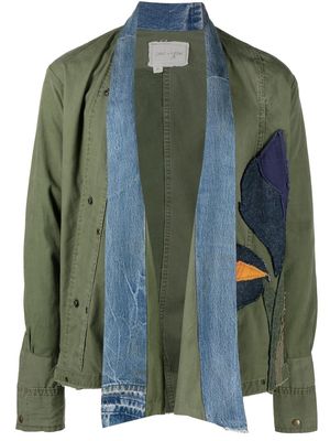 Greg Lauren patchwork military jacket - Green