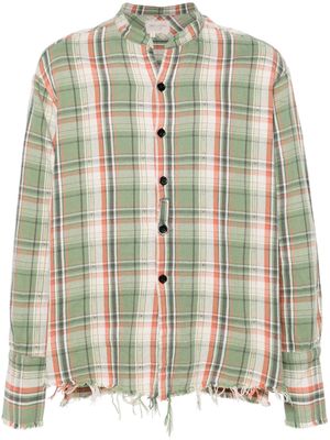 Greg Lauren plaid-check flannel shirt - Green