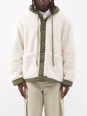 Greg Lauren - Sherpa Fleece Hooded Jacket - Mens - Ivory