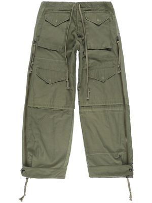 Greg Lauren straight-leg cotton cargo pants - Green
