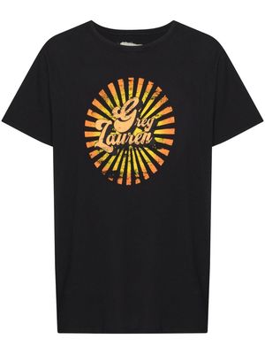 Greg Lauren sun-print round-neck T-shirt - Black