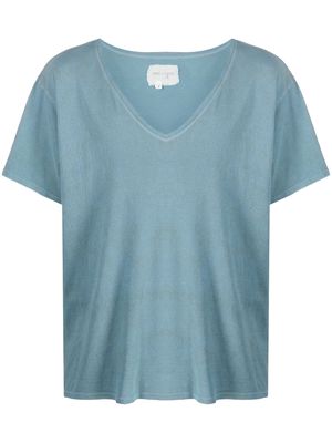 Greg Lauren V-neck T-shirt - Blue