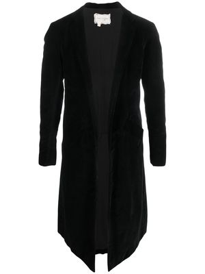 Greg Lauren velvet tailored coat - Black