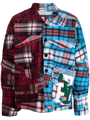 Greg Lauren x Tommy Hilfiger patchwork plaid-check shirt - Blue