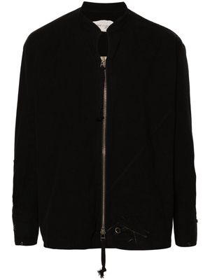 Greg Lauren zip-up cotton shirt jacket - Black