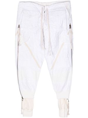 Greg Lauren zipped tapered trousers - White