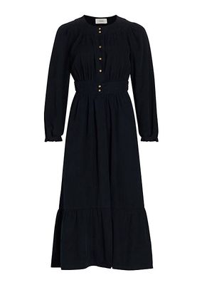 Greta Long-Sleeve Midi-Dress