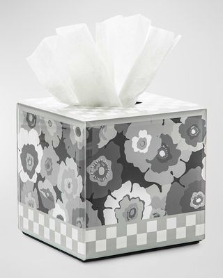 Grey Always Flowers Boutique Tissues Box Cover