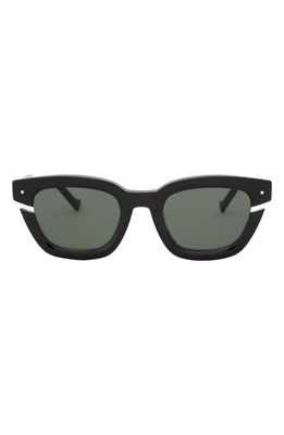 Grey Ant Bowtie Cutout 50mm Square Sunglasses in Black/Green