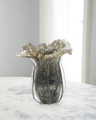 Grey Handblown Eruption Vase II