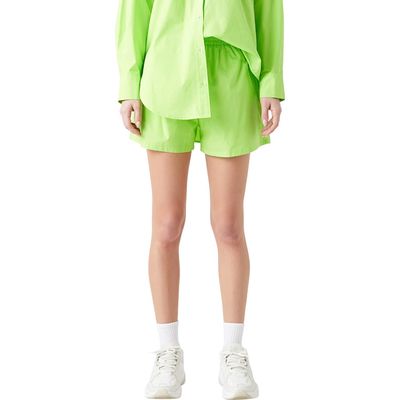 Grey Lab Cotton Boyfriend Shorts in Lime 