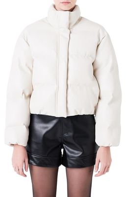Grey Lab Crop Puffer Jacket in Cream