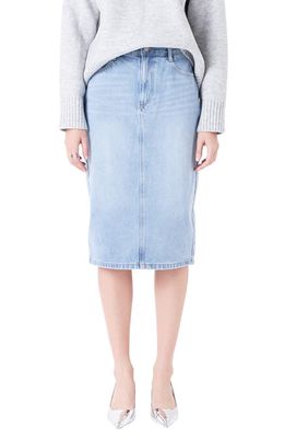Grey Lab Denim Midi Skirt in Blue