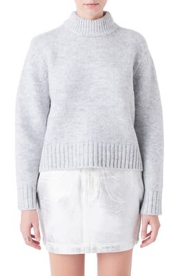 Grey Lab Mock Neck Pullover Sweater