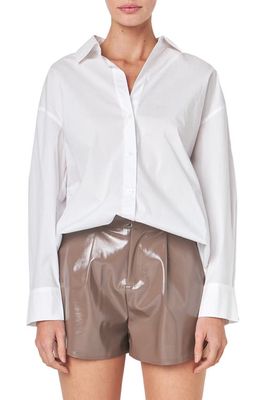 Grey Lab Oversize Cotton Button-Up Shirt in White