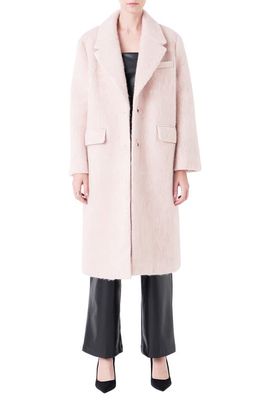 Grey Lab Oversize Longline Wool Blend Coat in Heather Blush